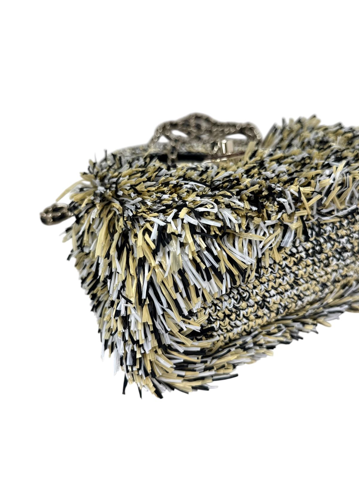 Raffia and Straw Fringe Flap Bag
