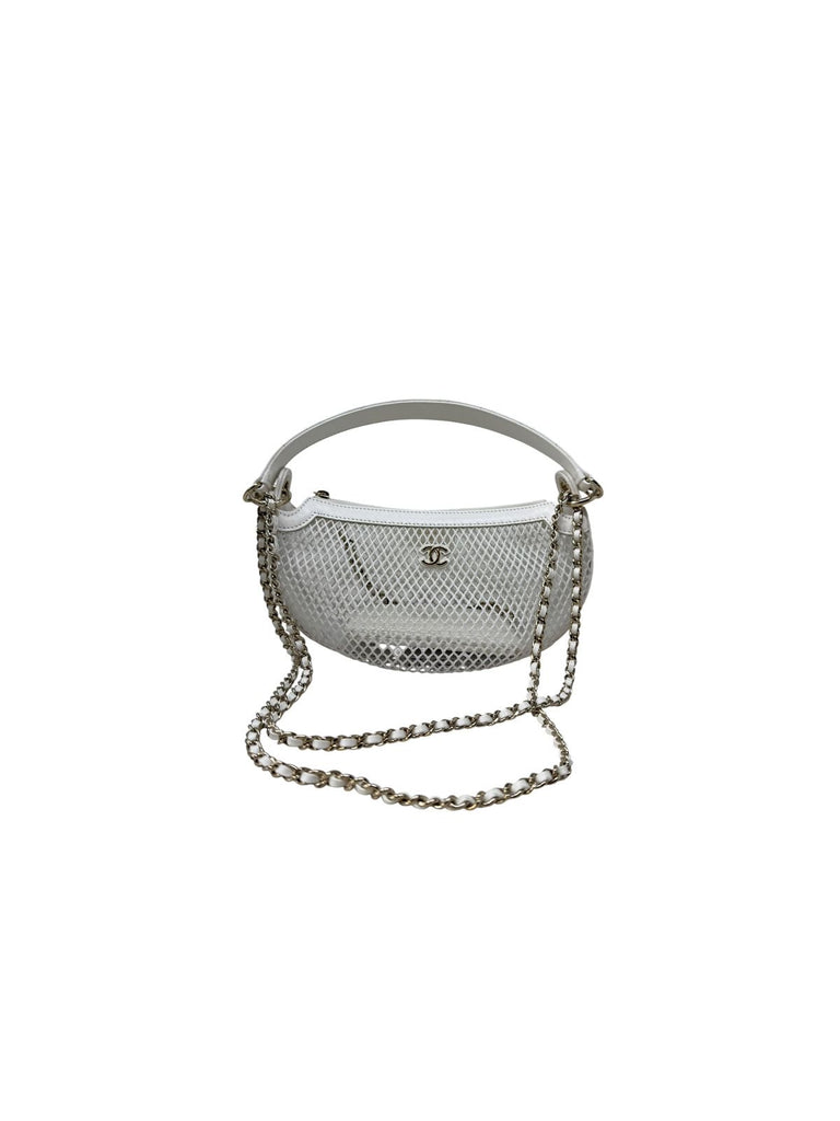 White Mini Round Pouch Mesh