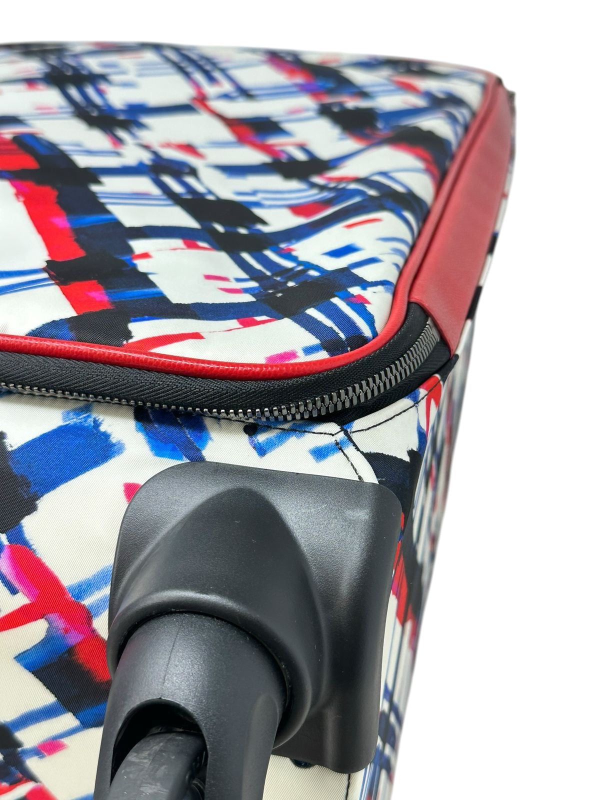 Multicolor Plaid Canvas Airline Trolley