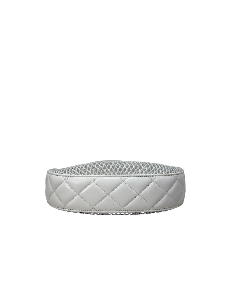 White Mini Round Pouch Mesh