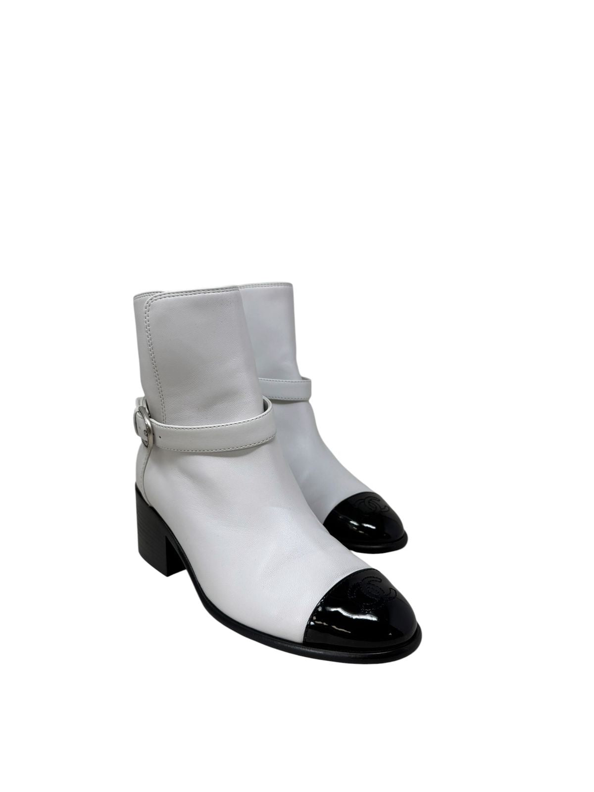 Two Tone Cap Toe Short Boots T37.5 Eu