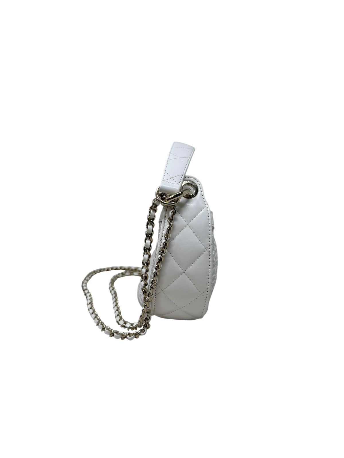 White Mini Round Pouch Mesh