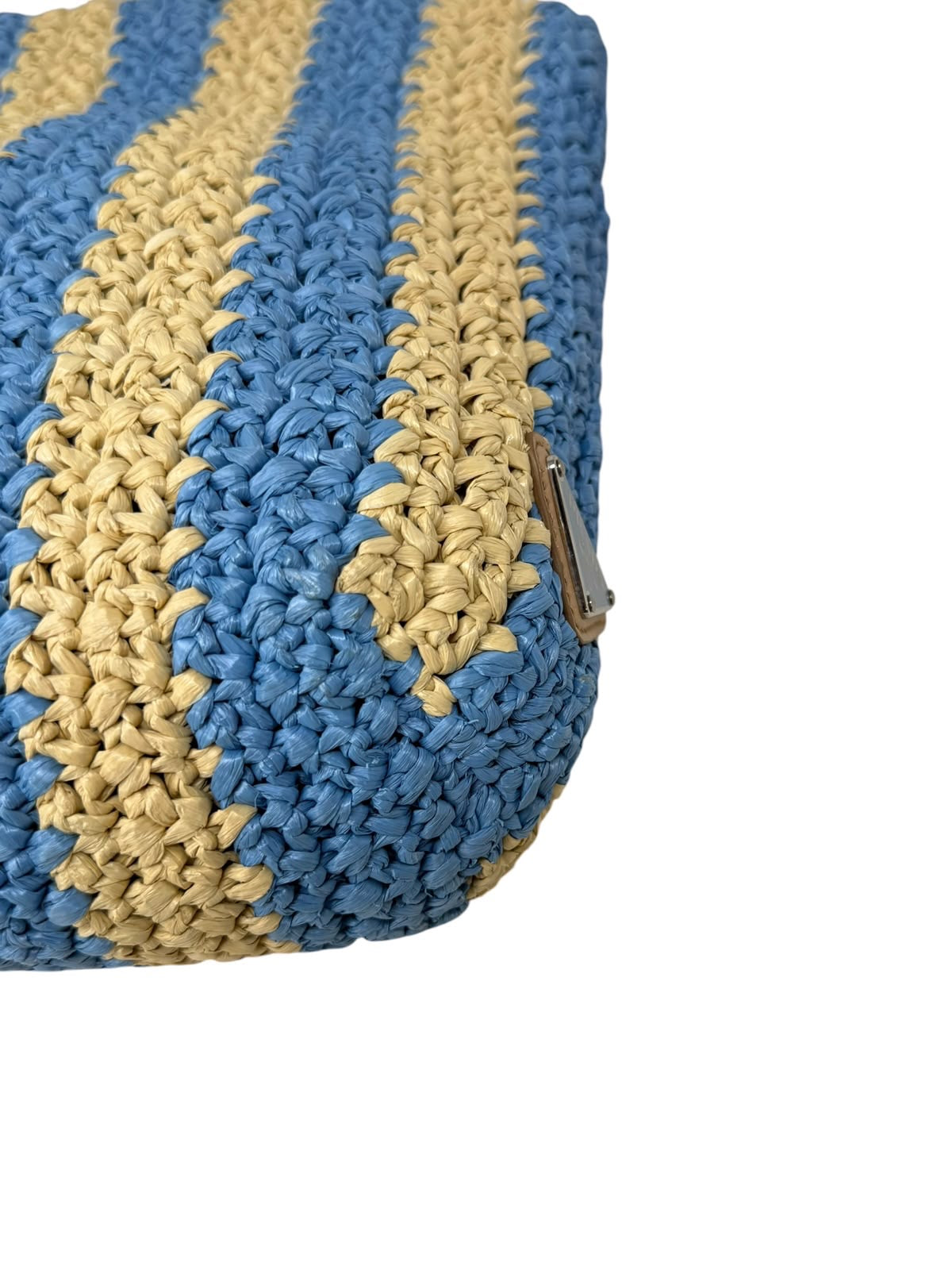 Small Striped Raffia Tote