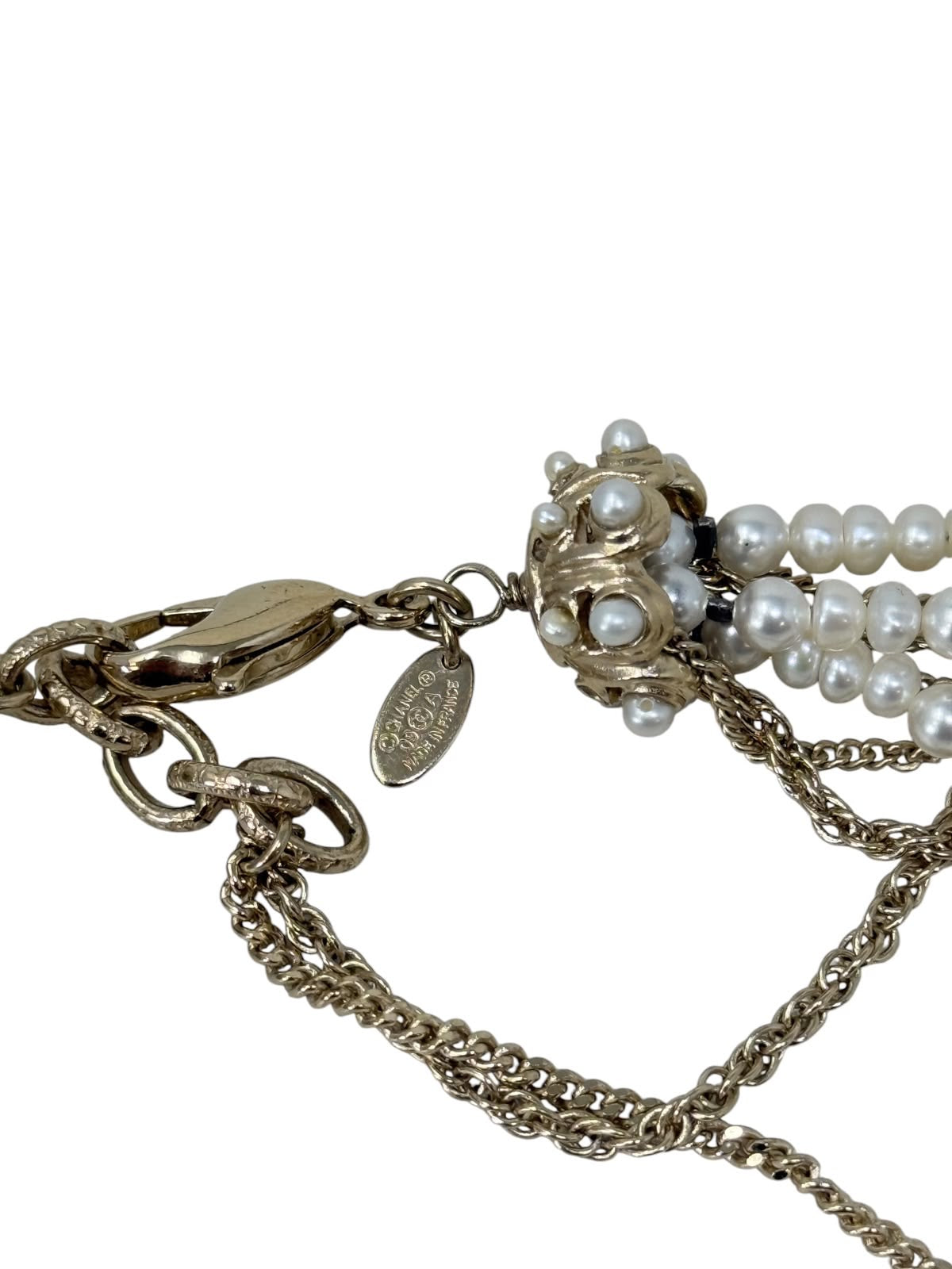 Multi-Strand Pearl & Chain Belt Necklace