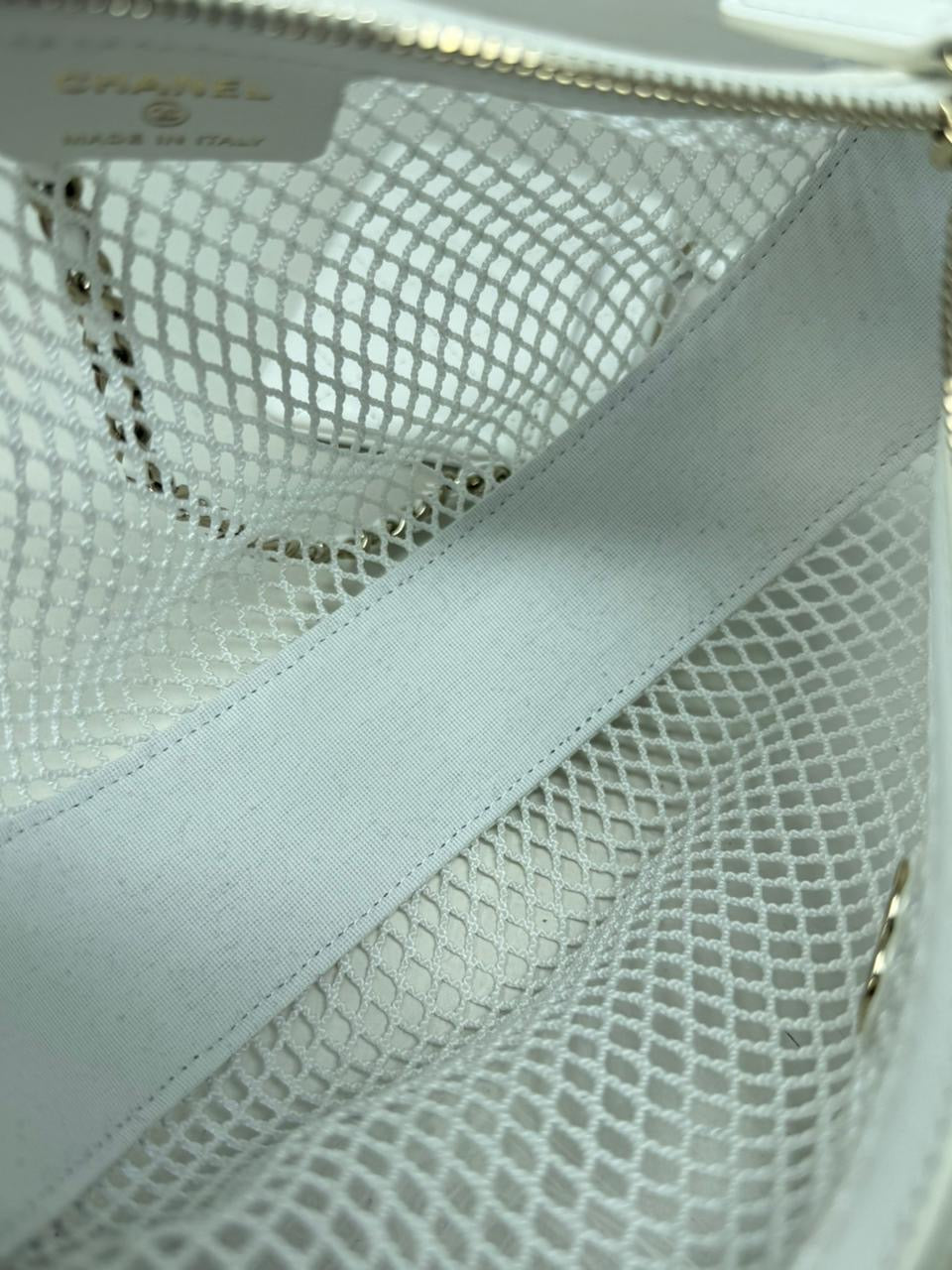 White Mini Round Pouch Mesh