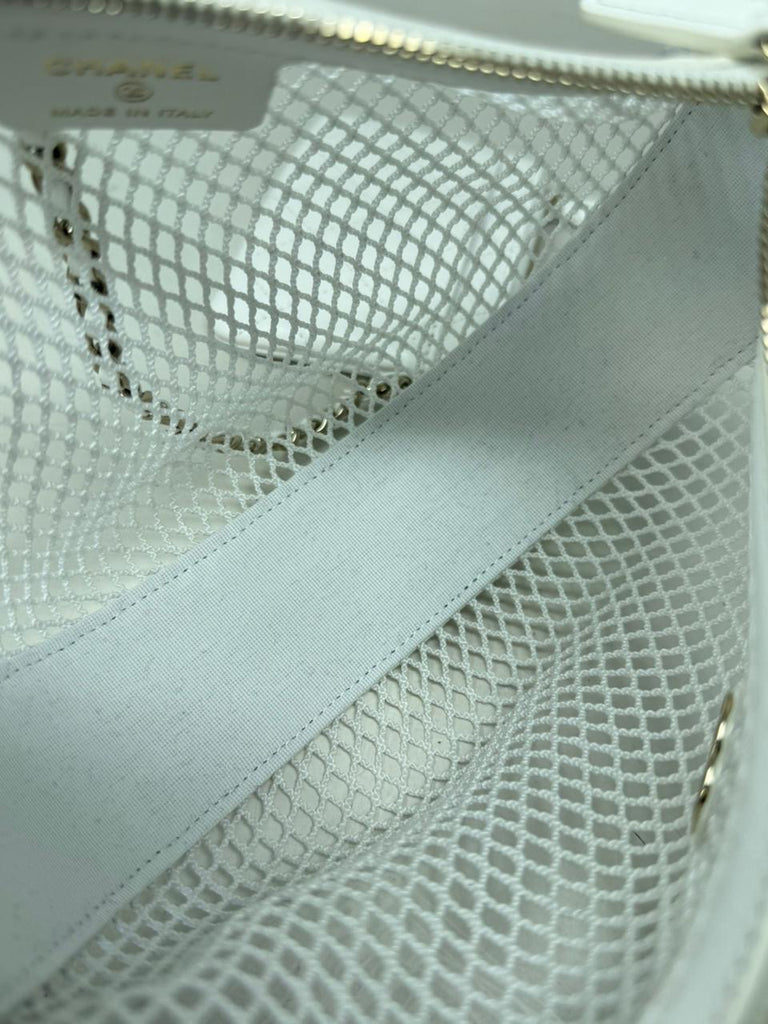 White Mini Round Pouch Mesh