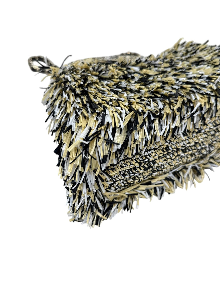 Raffia and Straw Fringe Flap Bag