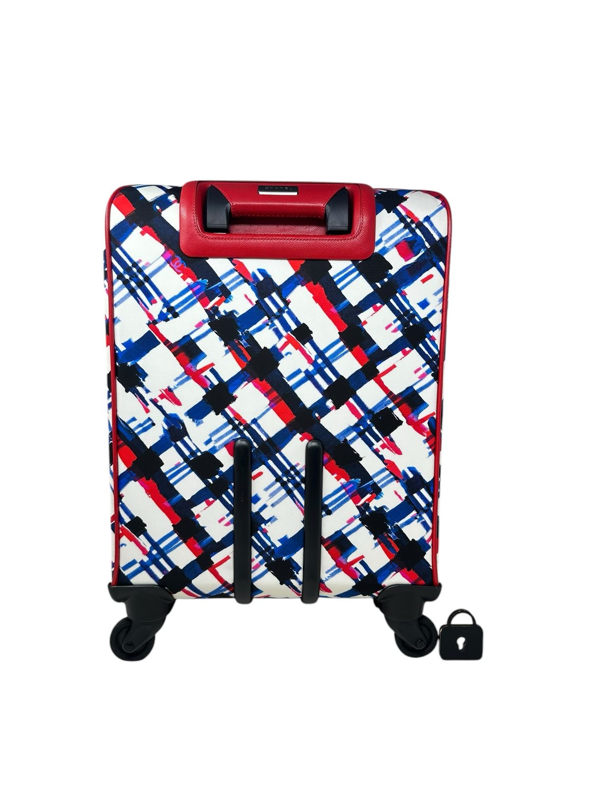 Multicolor Plaid Canvas Airline Trolley