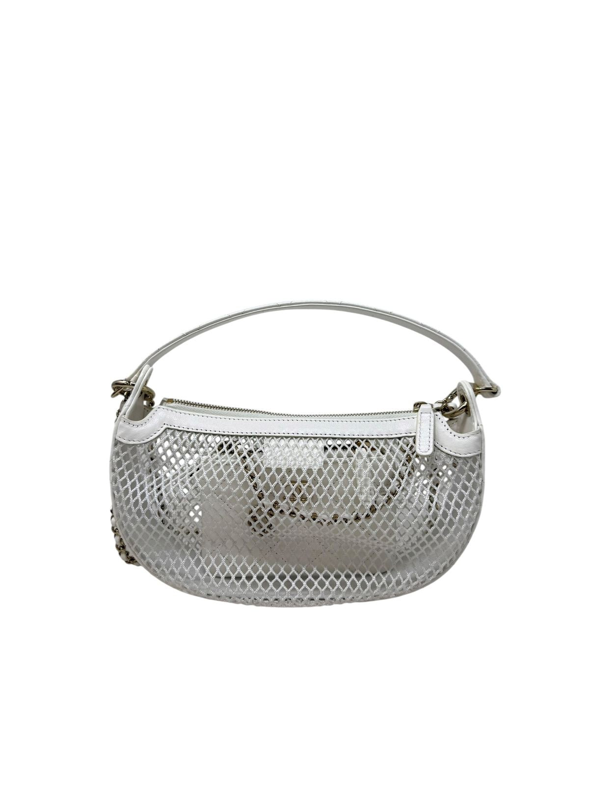 White Mini Round Pouch Mesh