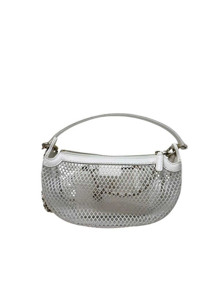 White Mini Round Pouch Mesh