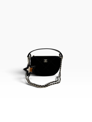 Velvet Clutch with Chain