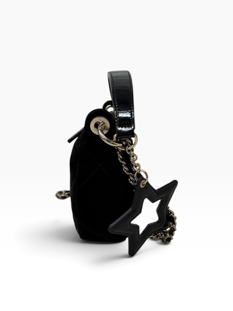 Velvet Clutch with Chain