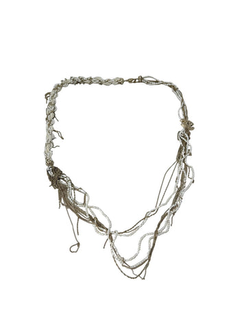 Multi-Strand Pearl & Chain Belt Necklace