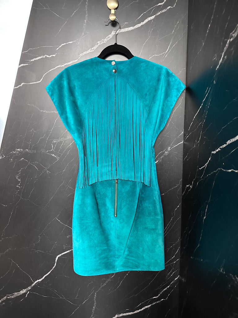 Vestido escote espalda con flecos T-38