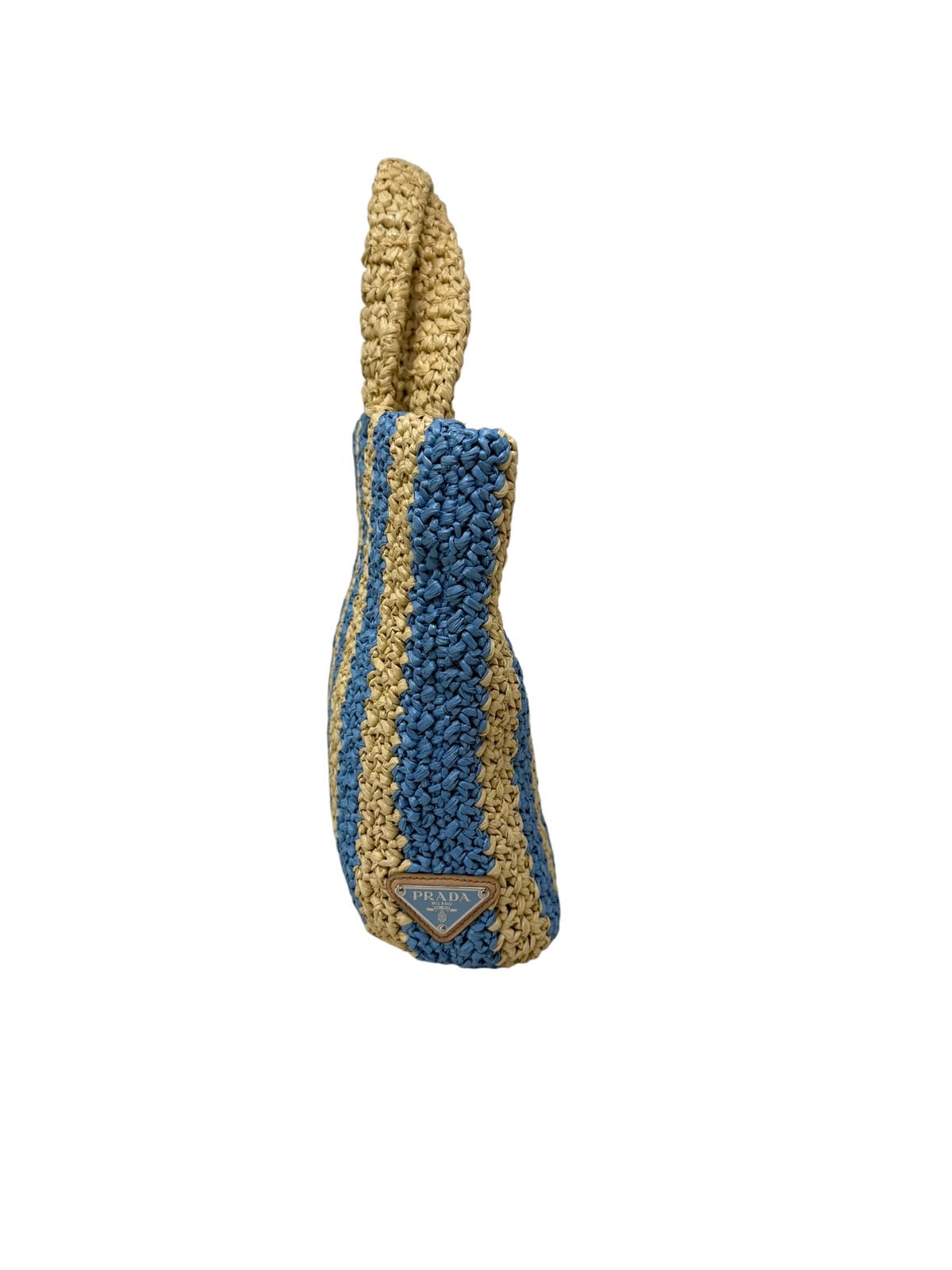 Small Striped Raffia Tote