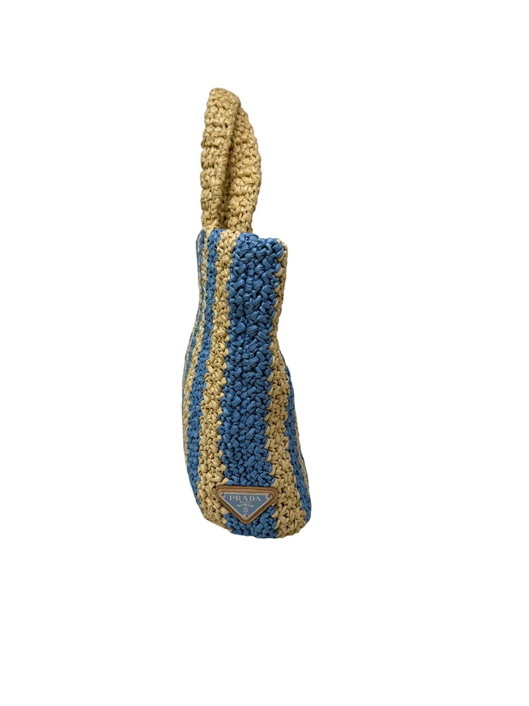Small Striped Raffia Tote