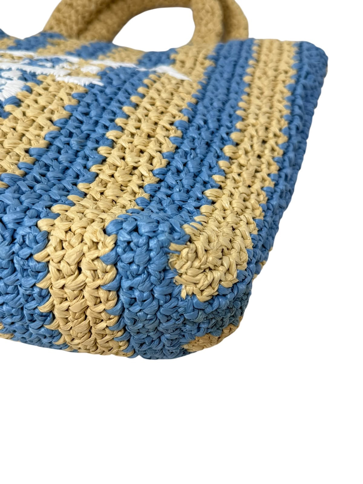 Small Striped Raffia Tote
