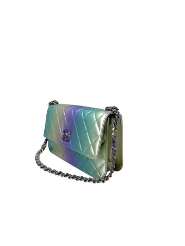 Large CC Flap Bag Metallic Shoulder