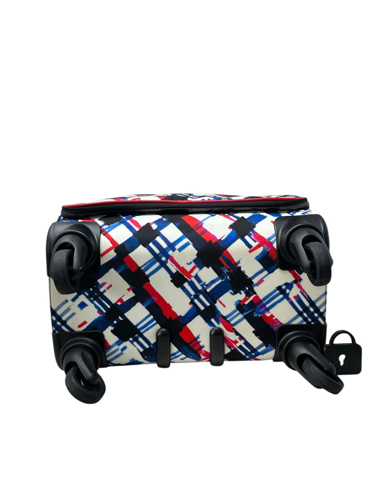 Multicolor Plaid Canvas Airline Trolley