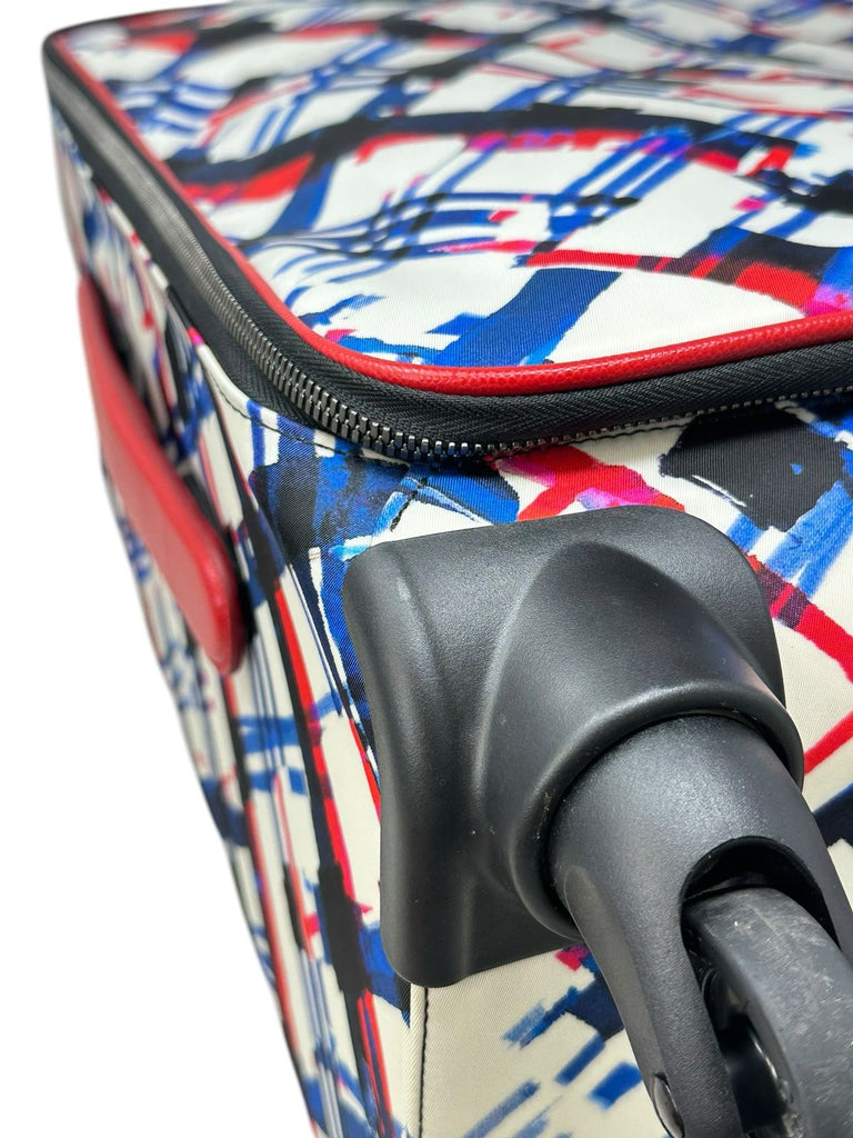 Multicolor Plaid Canvas Airline Trolley