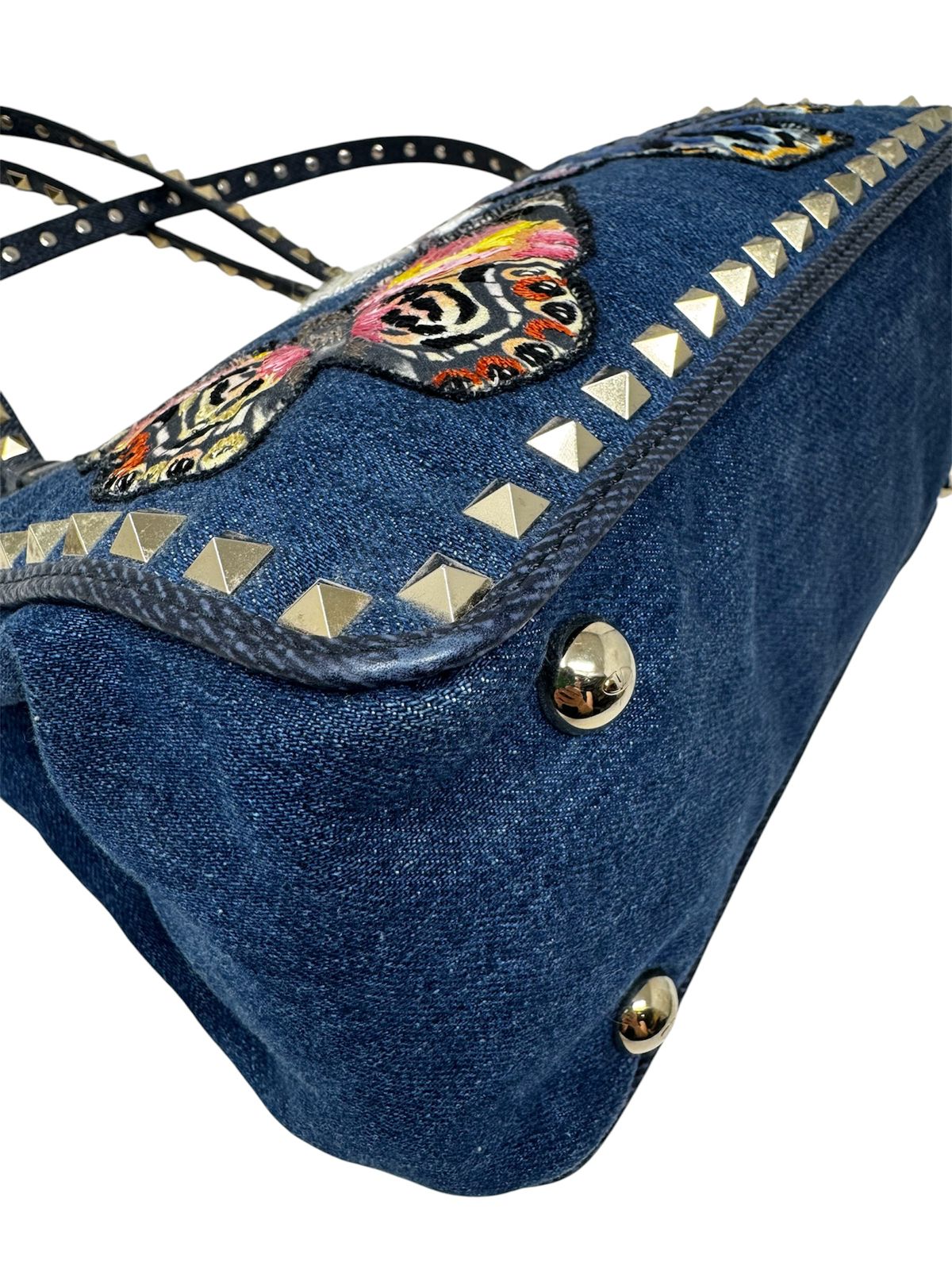 Denim Rockstud Tote