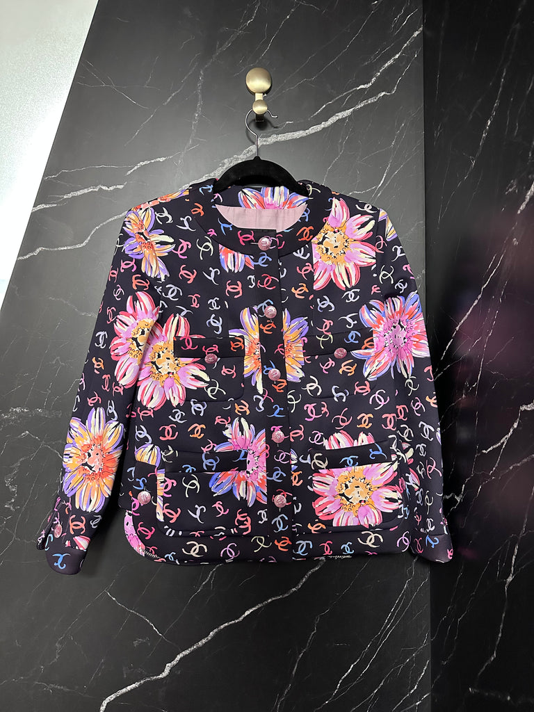Floral print jacket T-38