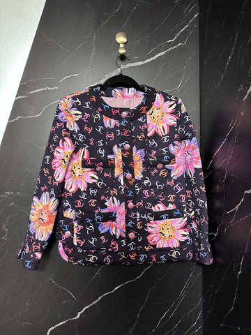 Floral print jacket T-38