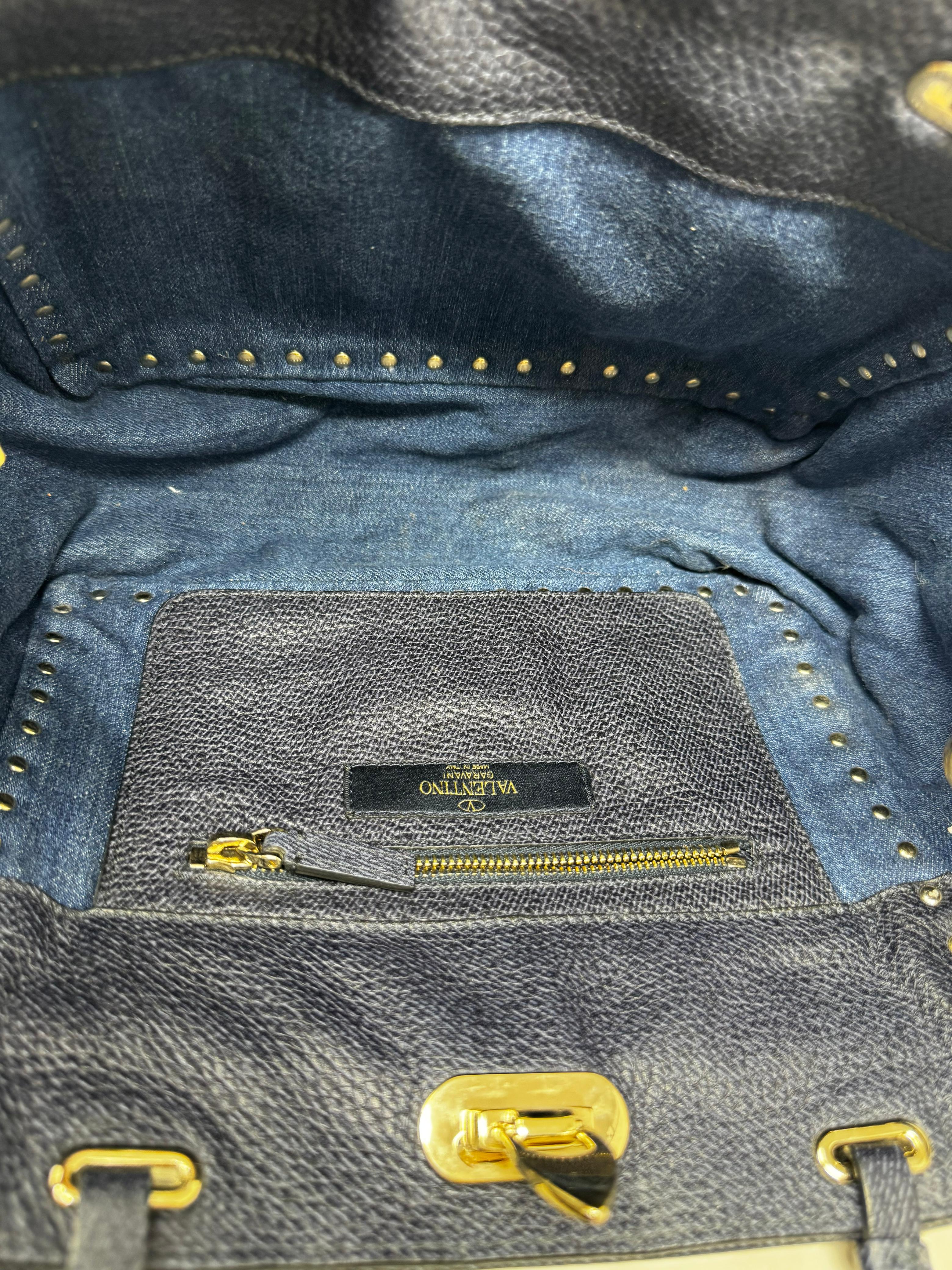 Denim Rockstud Tote