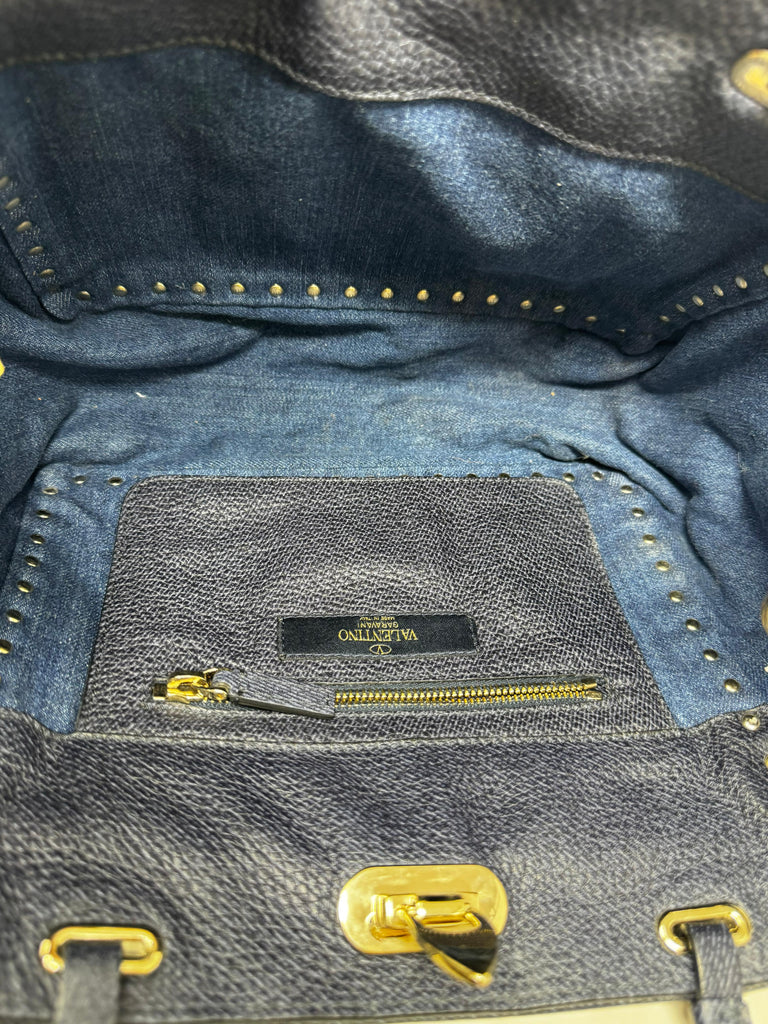 Denim Rockstud Tote