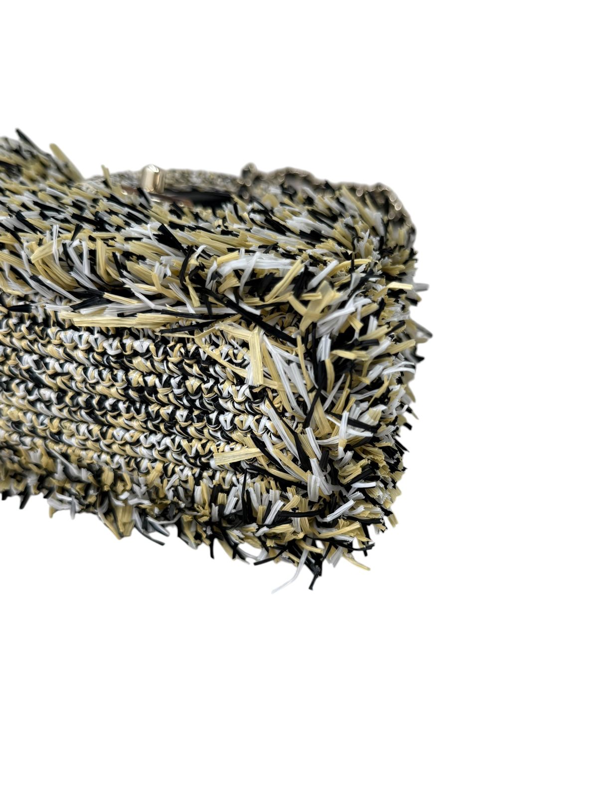 Raffia and Straw Fringe Flap Bag