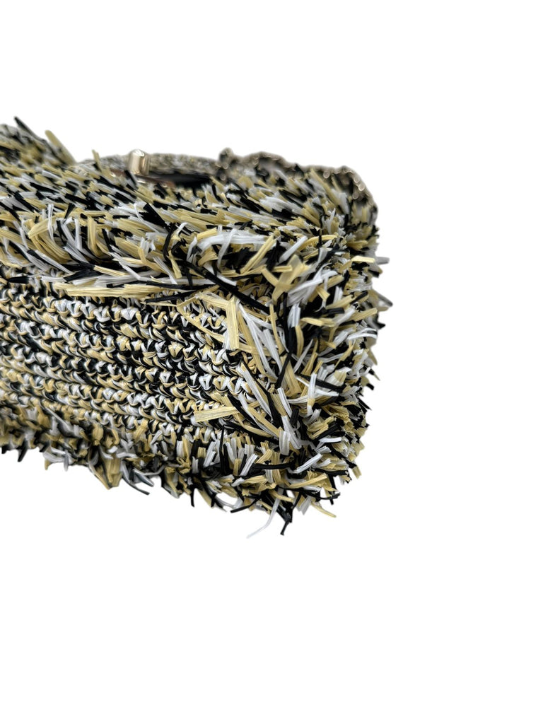 Raffia and Straw Fringe Flap Bag